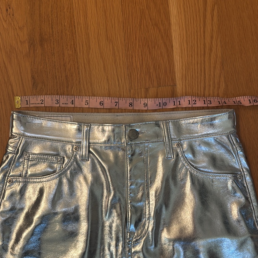 Gap Silver Vegan Mini Skirt, sz 2 - Picture 7 of 8